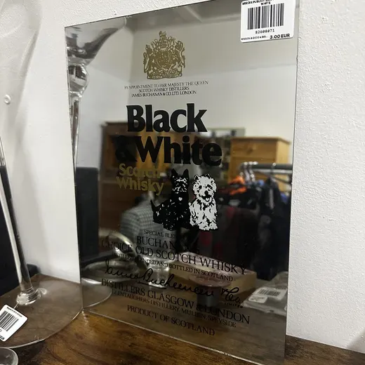 MIROIR PUBLICITAIRE BLACK AND WHITE