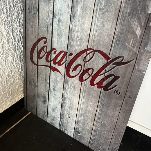 PLAQUE EN VERRE COCACOLA
