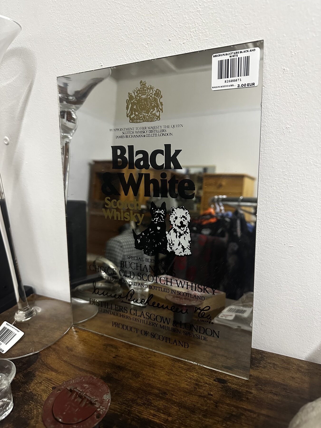 MIROIR PUBLICITAIRE BLACK AND WHITE