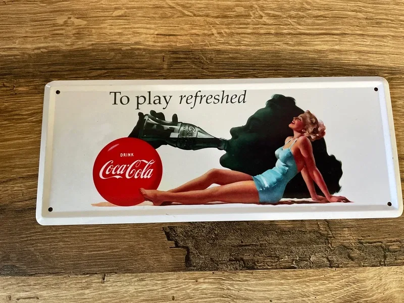 Plaque métallique vintage coca cola