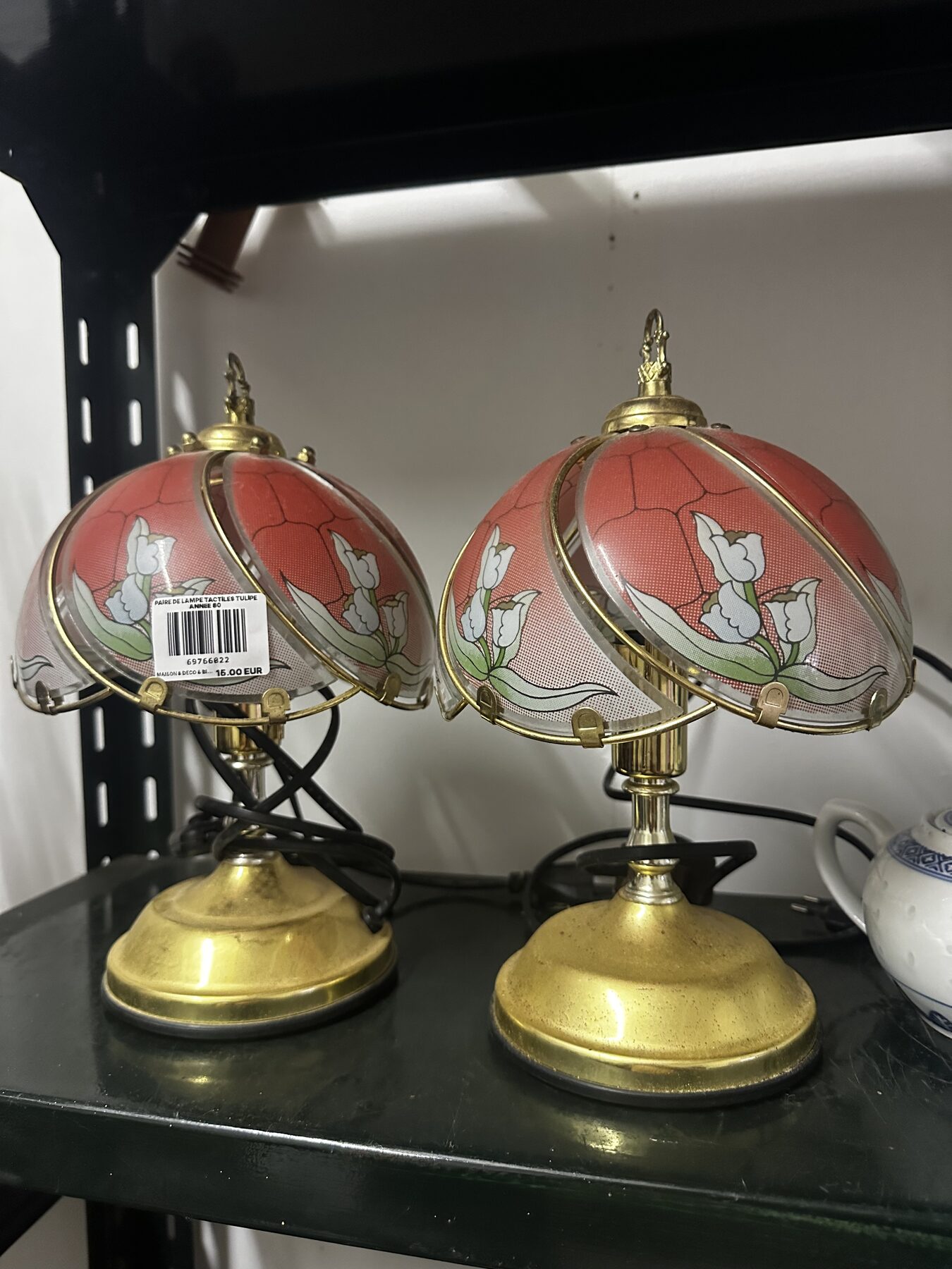 PAIRE DE LAMPE TACTILES TULIPE ANNEE 80