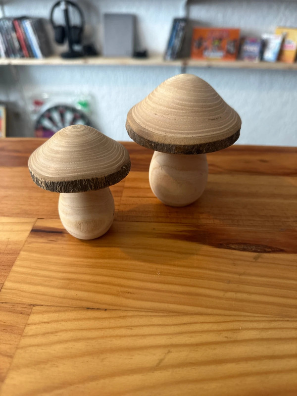 Champignons en bois décoratif