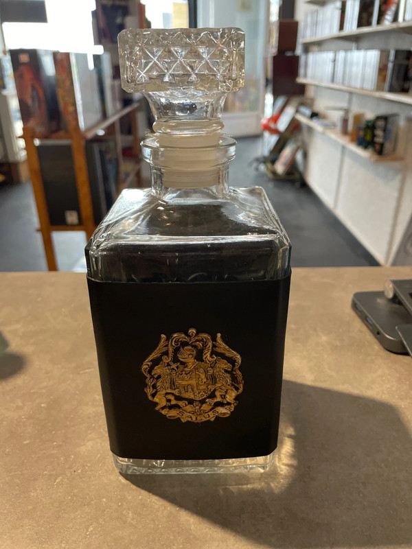 Carafe a whisky avec simili cuir noir